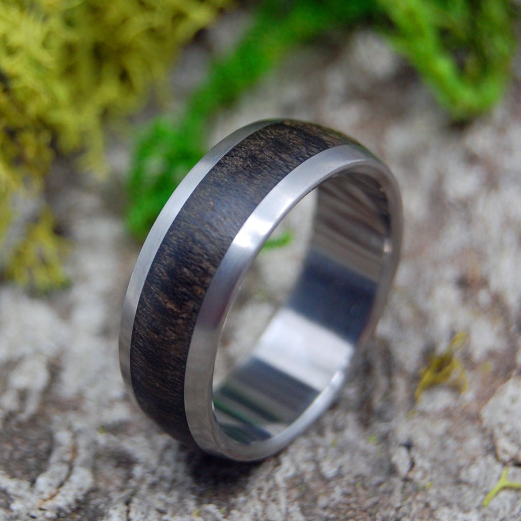 Chocolate Ebony | Men's Ebony Wood & Titanium Wedding Ring - Minter and Richter Designs