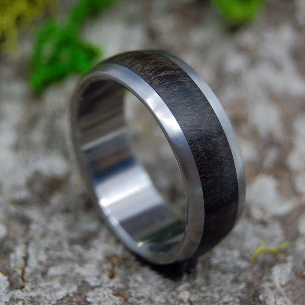 Chocolate Ebony | Men's Ebony Wood & Titanium Wedding Ring - Minter and Richter Designs
