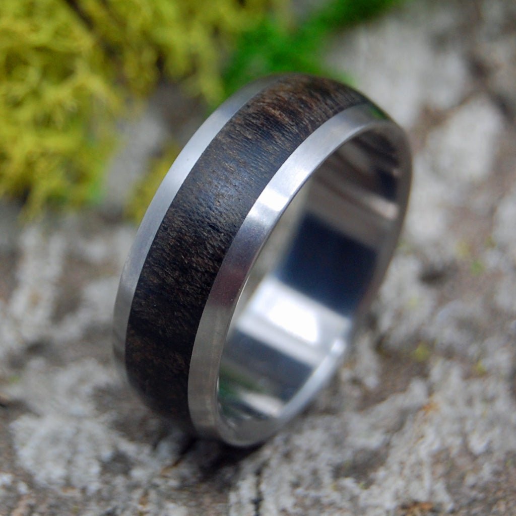 Chocolate Ebony | Men's Ebony Wood & Titanium Wedding Ring - Minter and Richter Designs