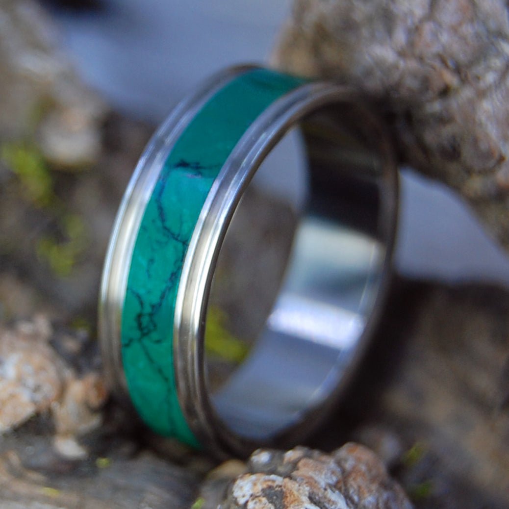 CLEOPATRA'S DESIRE | Men's Imperial Jade & Titanium Wedding Ring - Minter and Richter Designs