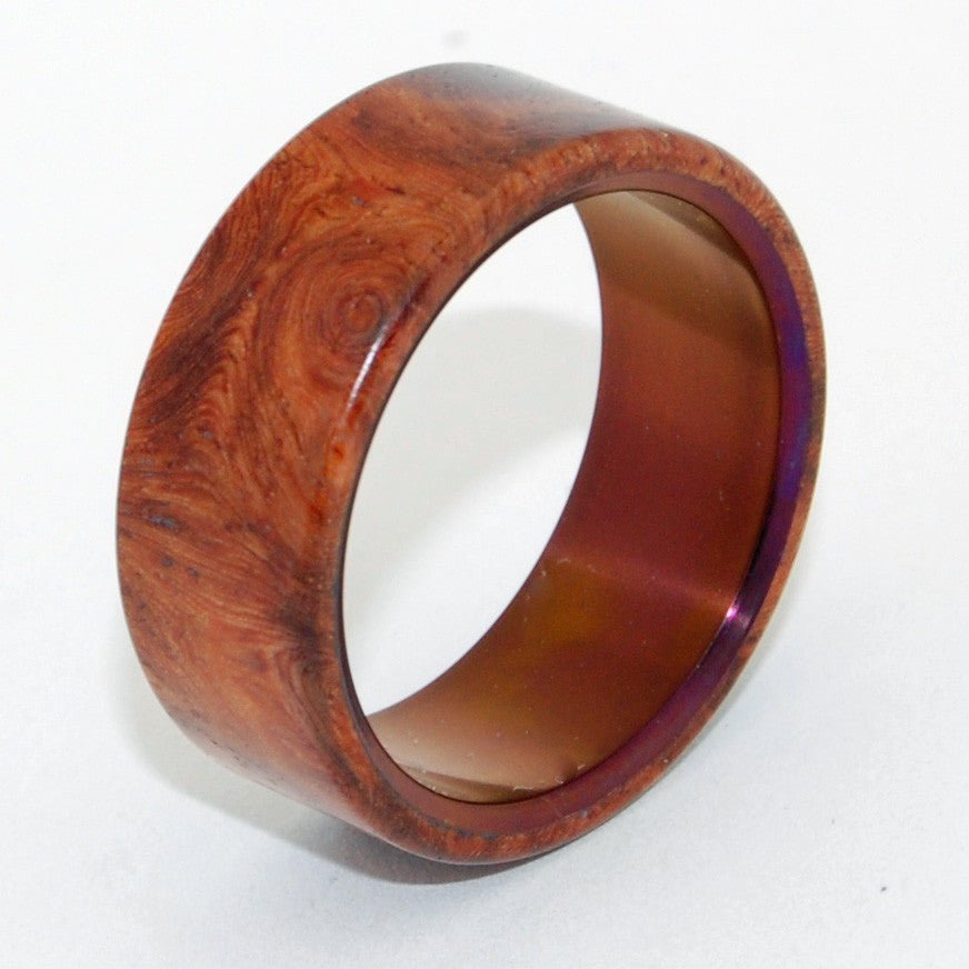 Communion | Men's Amboyna Wood & Titanium Wedding Ring - Minter and Richter Designs