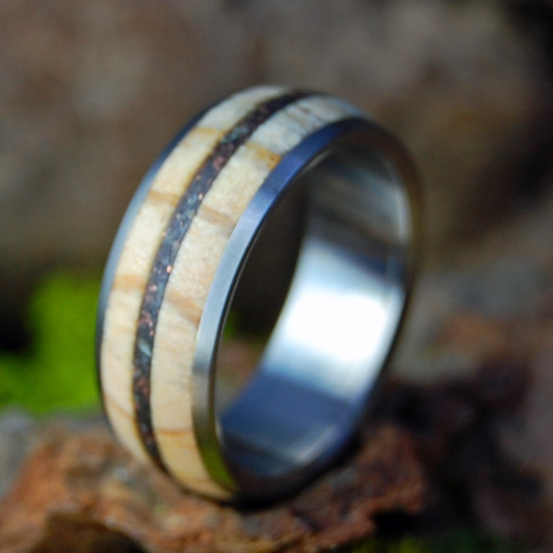 Copper Clad Uss Constitution 1812 | Men's USS Constitution Decking, Boston Sand & Titanium Wedding Ring - Minter and Richter Designs