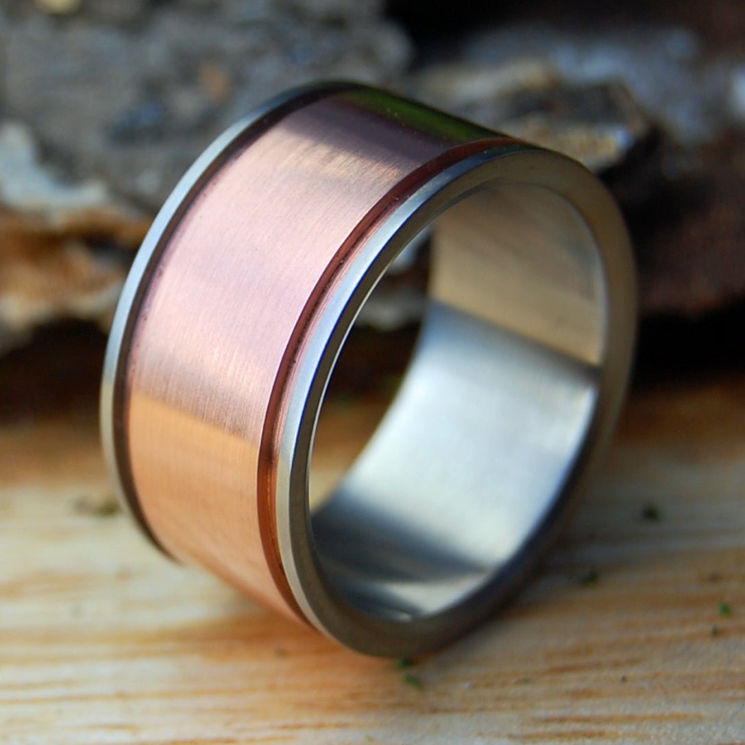 COPPER KINGPIN | Men's Copper & Titanium Wedding Ring - Minter and Richter Designs