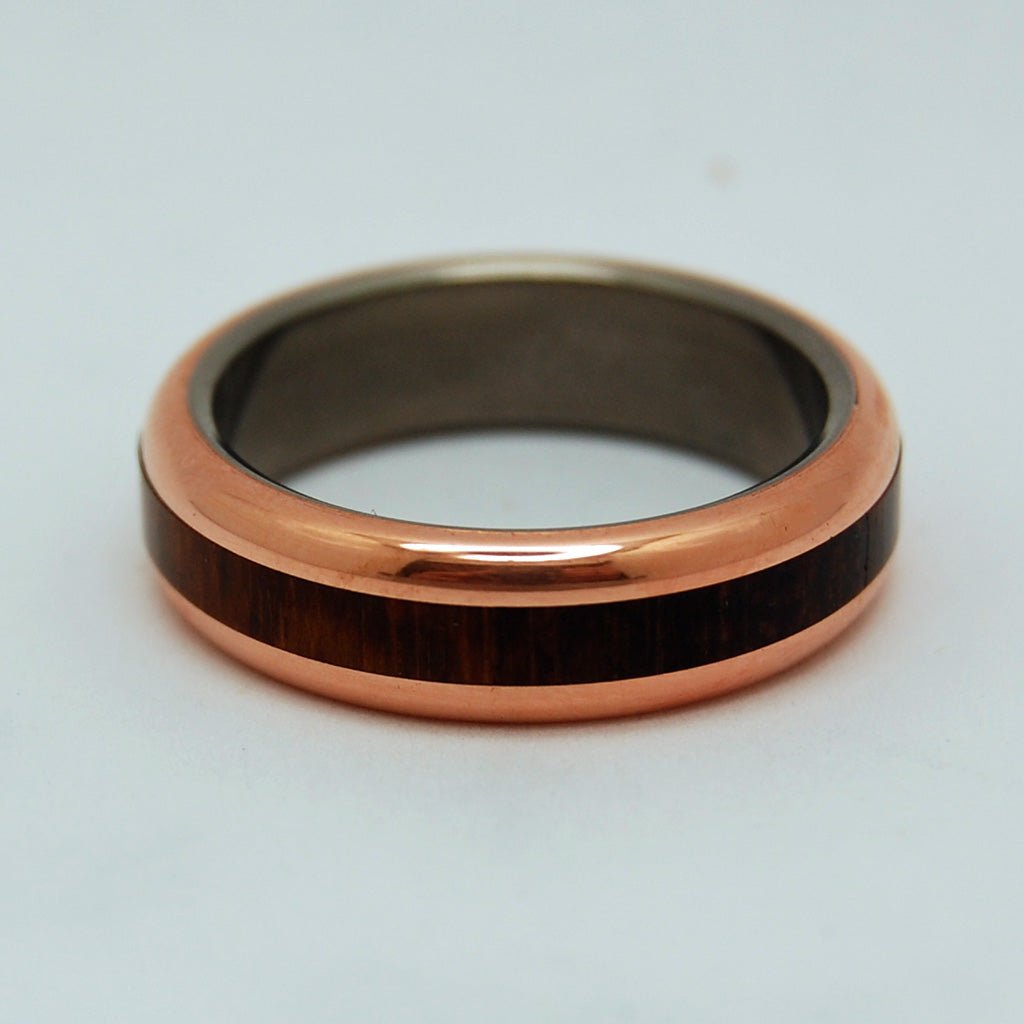 Copper Wood Triumph | Men's Snake Wood, Copper & Titanium Wedding Ring - Minter and Richter Designs