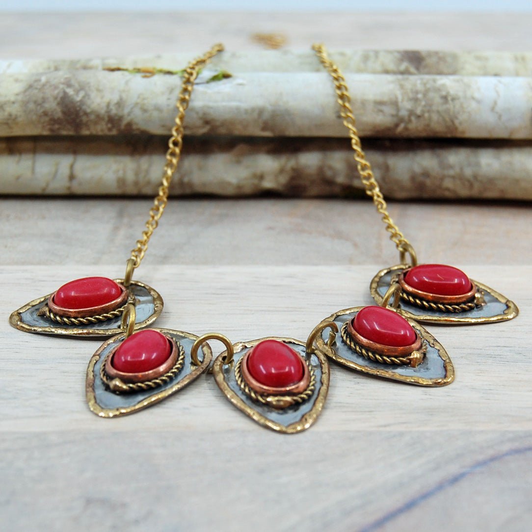 Coral Stone Necklace | Bridal Jewelry - Necklace - Minter and Richter Designs