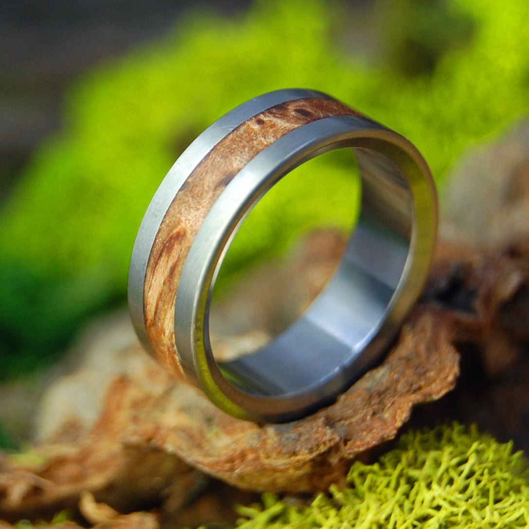 Dark Maple | Size 6.25 At 6.5mm | Unique Wedding Band | On Sale - Minter and Richter Designs