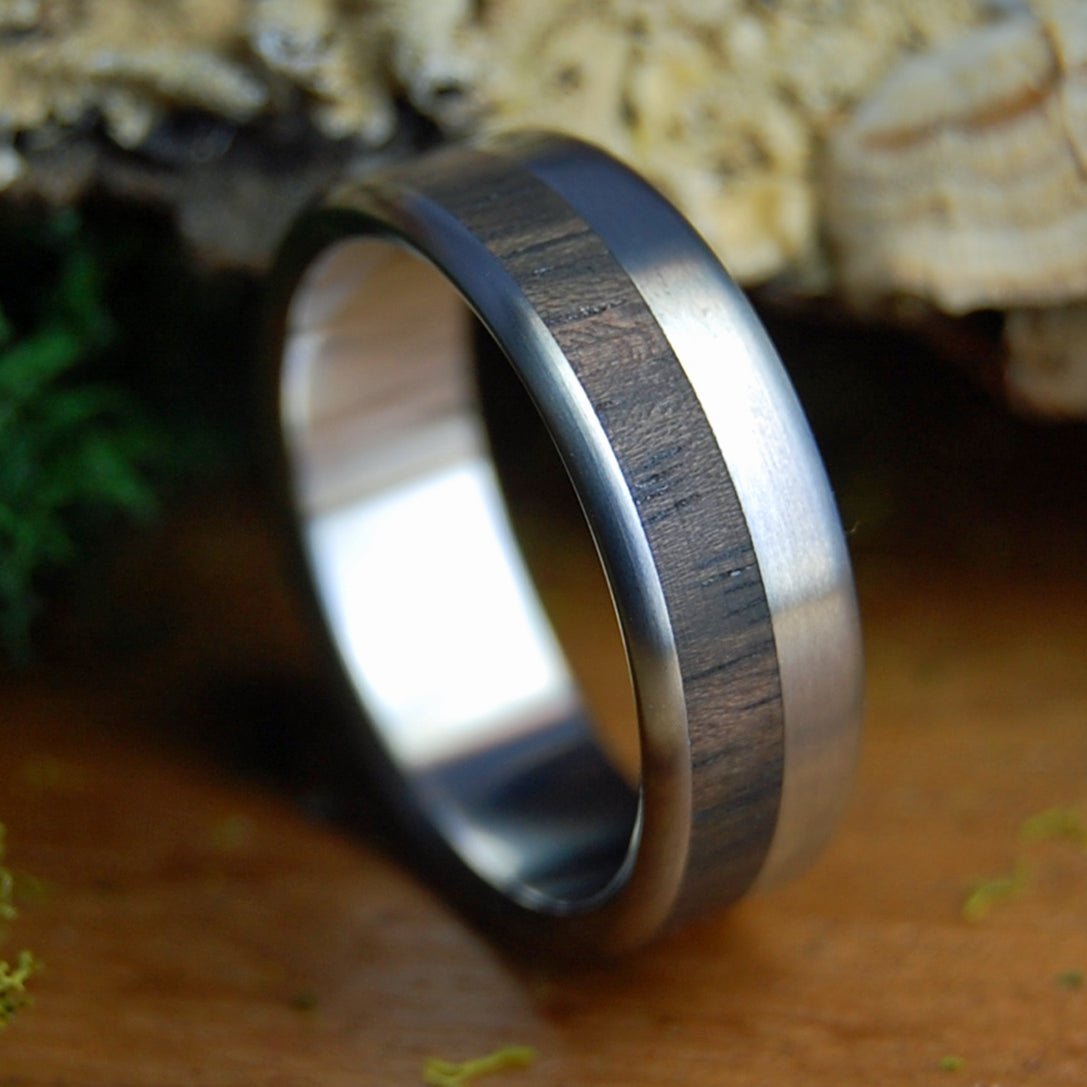 DARK OLIVE | Men's Dark Olive Wood & Titanium Wedding Ring - Minter and Richter Designs