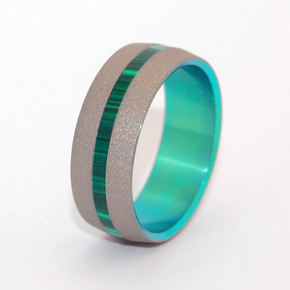Dashing Spring | Men's Stone, Anodized Titanium Wedding Ring - Minter and Richter Designs