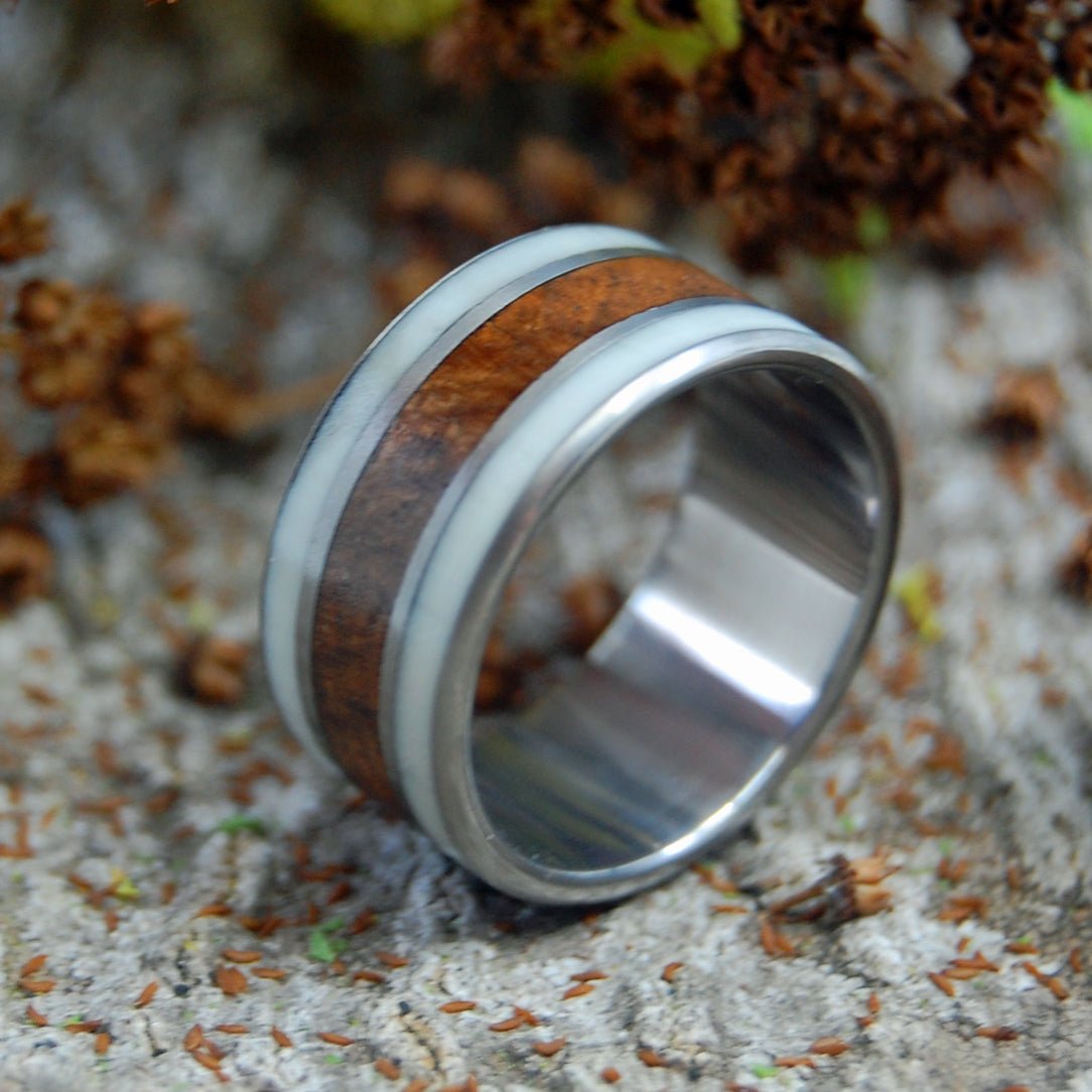 Deer And A Walnut | Men's Deer Antler, Walnut Wood & Titanium Wedding Ring - Minter and Richter Designs