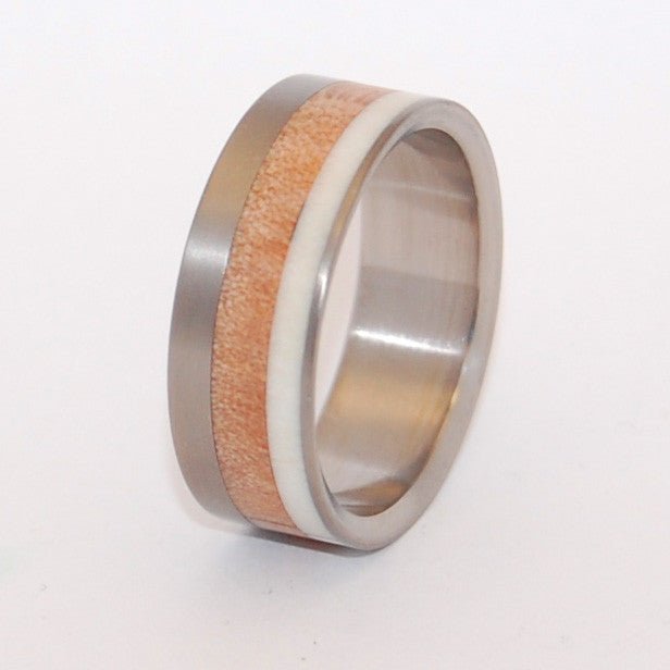 Deer In The Forest | Men's Deer Antler, Maple Wood & Titanium Wedding Ring - Minter and Richter Designs