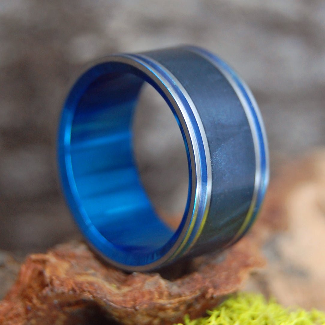 Diadem | Men's Opalescent Resin & Titanium Wedding Ring - Minter and Richter Designs