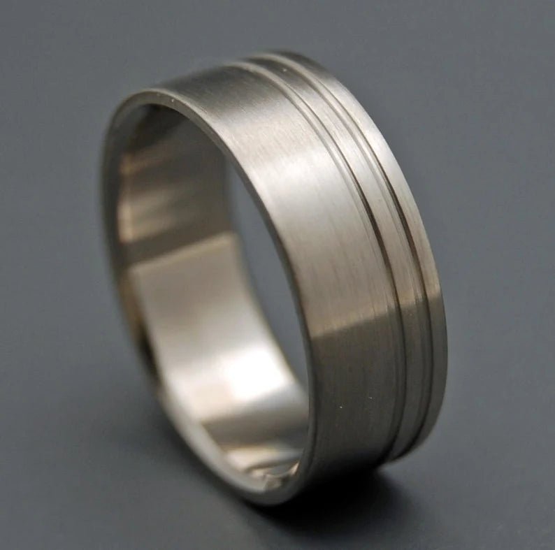 Double Offset Duet | Men's Titanium Wedding Ring - Minter and Richter Designs