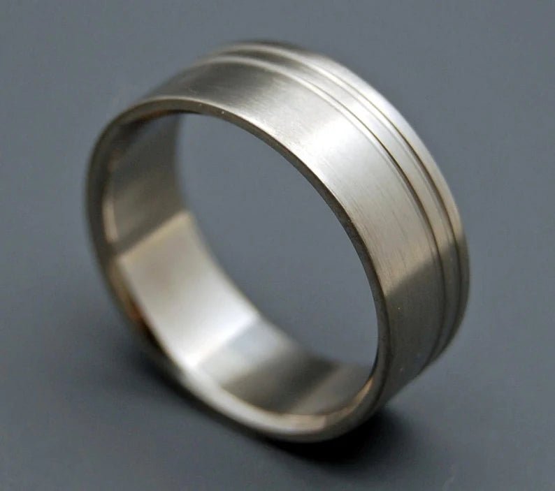 Double Offset Duet | Men's Titanium Wedding Ring - Minter and Richter Designs