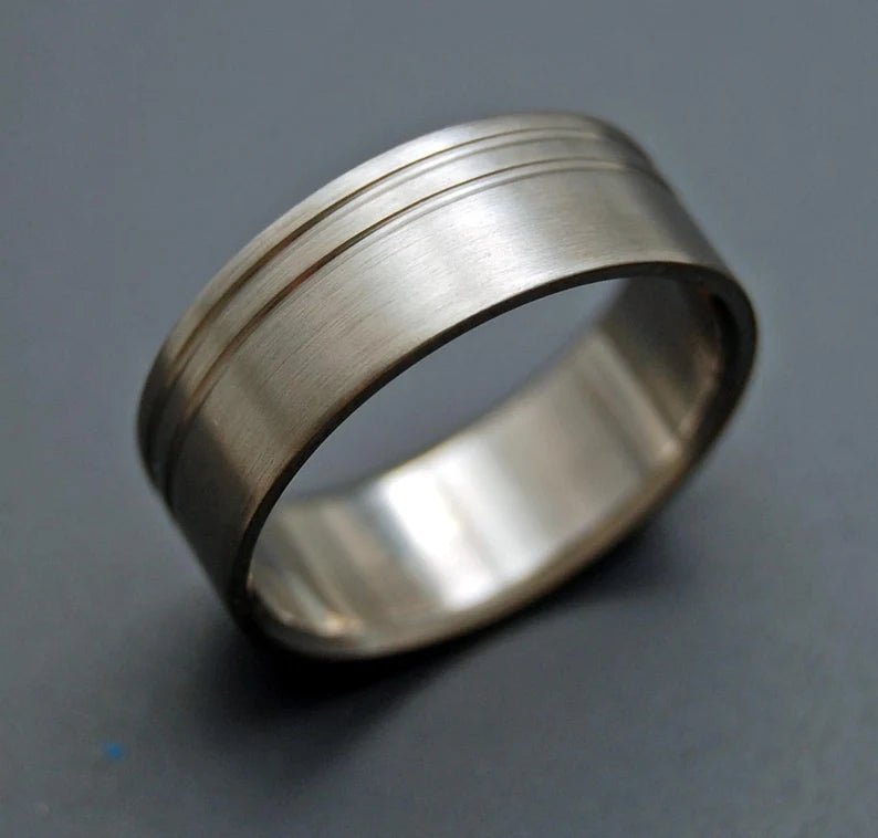 Double Offset Duet | Men's Titanium Wedding Ring - Minter and Richter Designs