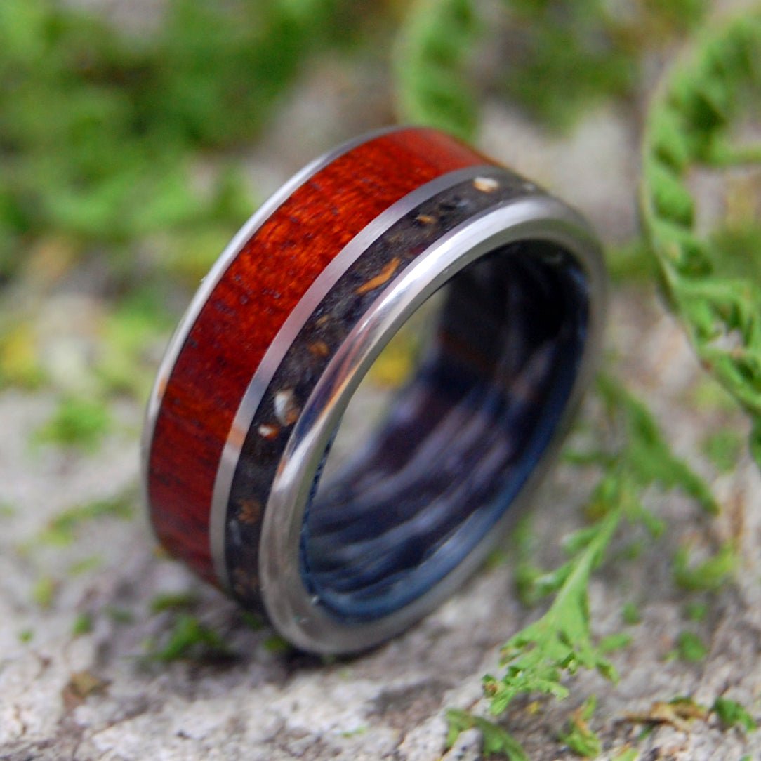 Executive T - Rex | Men's Dinosaur Tooth, Wood & Titanium Wedding Ring - Minter and Richter Designs