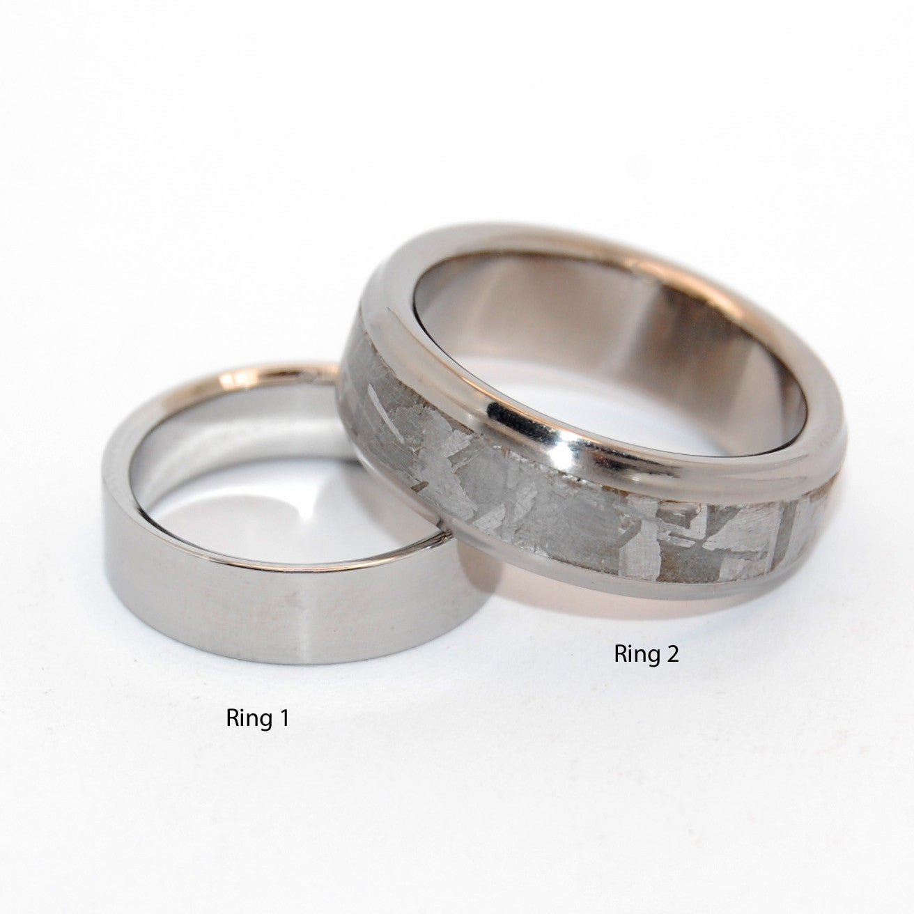 Falling Star Super Steel | Meteorite & Steel Wedding Ring Set - Minter and Richter Designs