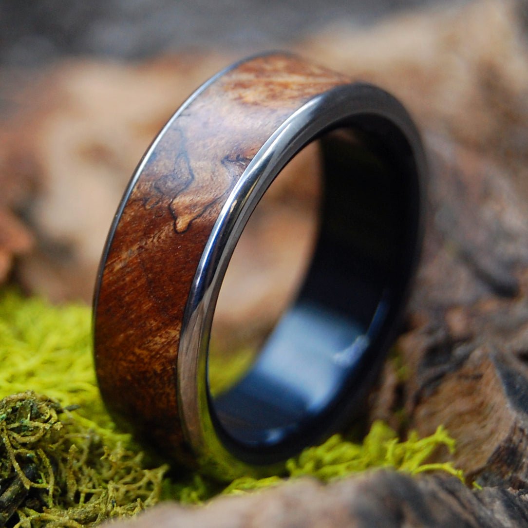 Minter Richter Mens Ring Titanium Wood and Stone Wedding