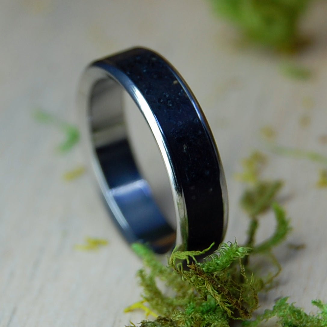 From Vik to Dingle Inox | Icelandic Vik Beach Lava/Sand & Dingle, Ireland & Inox Wedding Ring - Minter and Richter Designs