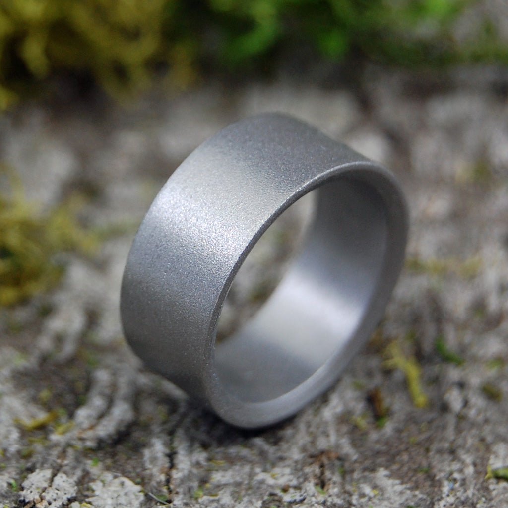 GLASS BEAD BLAST NAKED | Size 7.25 At 9mm | Titanium Wedding Ring | On Sale - Minter and Richter Designs