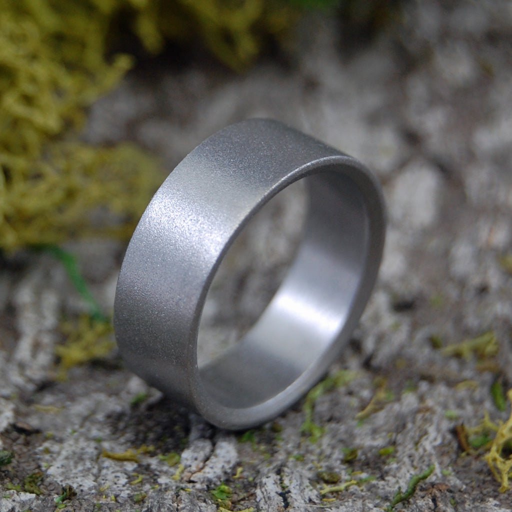 GLASS BEAD BLAST NAKED | Size 8.5 At 7mm | Titanium Wedding Ring | On Sale - Minter and Richter Designs