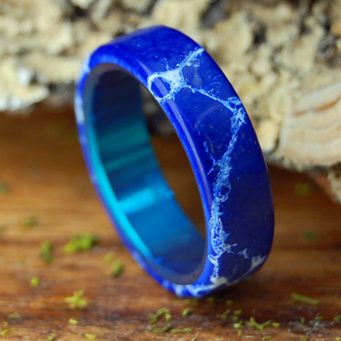 GOBLIN ORE | Men's Cobalt Stone & Titanium Wedding Ring - Minter and Richter Designs