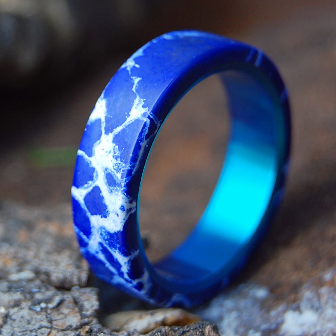 GOBLIN ORE | Men's Cobalt Stone & Titanium Wedding Ring - Minter and Richter Designs