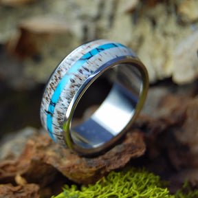 GOOD MOOSE | Turquoise & Moose Antler Wedding Rings - Minter and Richter Designs