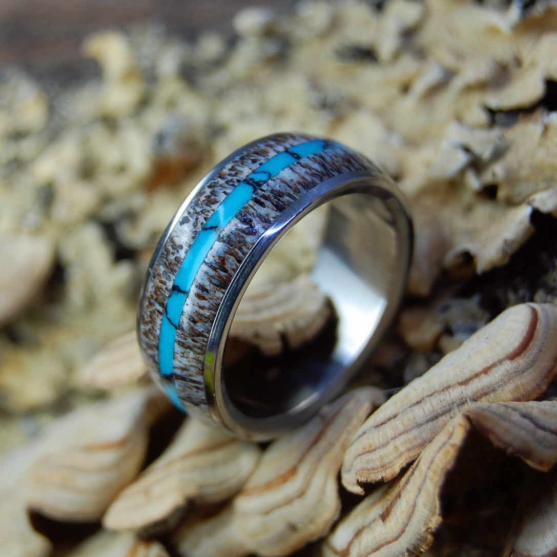 GOOD MOOSE | Turquoise & Moose Antler Wedding Rings - Minter and Richter Designs
