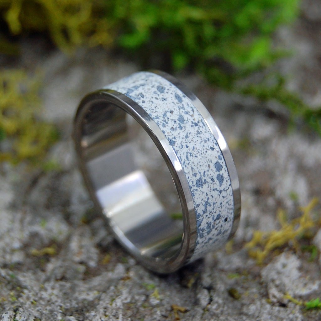 Greek Island | Men's Greek Beach Sand & Titanium Wedding Ring - Minter and Richter Designs
