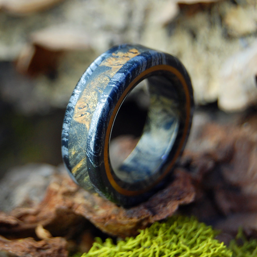 GREEK GOD DONS BRONZE| Wood & M3 Black Titanium Wedding Rings - Minter and Richter Designs