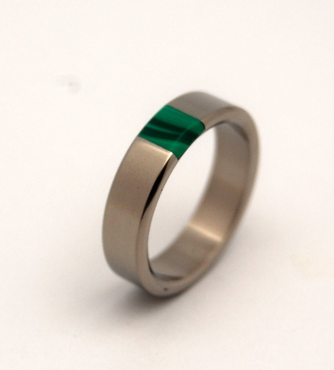 Green Nectar | Men's Jade Stone & Titanium Wedding Ring - Minter and Richter Designs