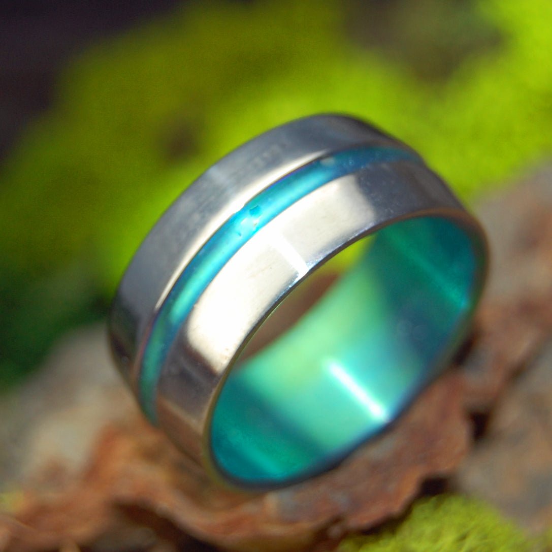 Green Signature | Size 10 At 9.5mm | Titanium Wedding Ring | On Sale - Minter and Richter Designs