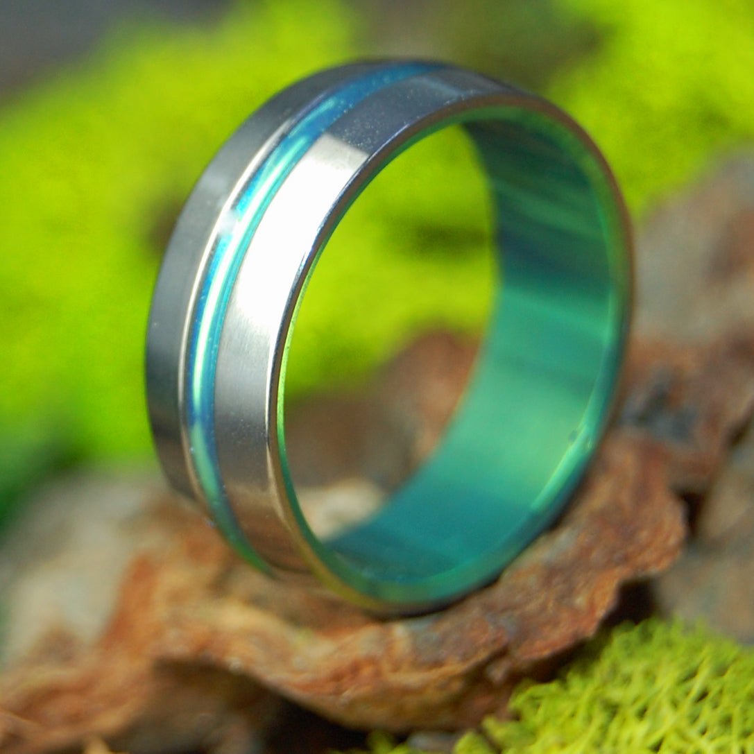 Green Signature | Size 8.25 At 7mm | Titanium Wedding Ring | On Sale - Minter and Richter Designs