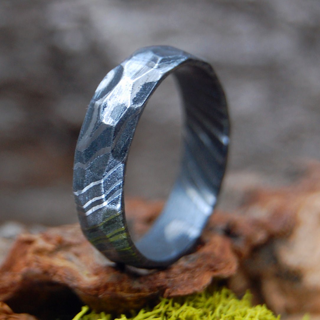 Ground Steel | Size 11.5 At 6mm | Carbon Steel | Unique Wedding Ring | On Sale - Minter and Richter Designs