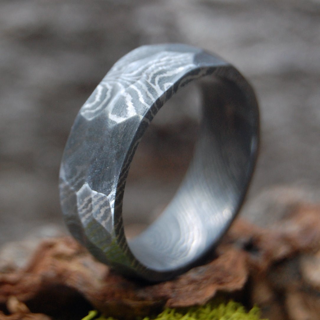 Ground Steel | Size 12 At 7.9mm | Carbon Steel | Unique Wedding Ring | On Sale - Minter and Richter Designs