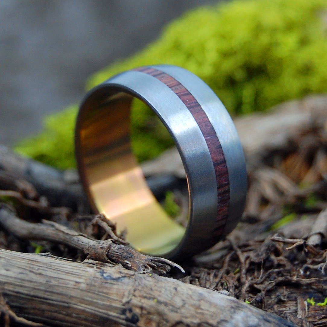 Heat Lightning | Men's Cocobolo Wood & Titanium Wedding Ring - Minter and Richter Designs
