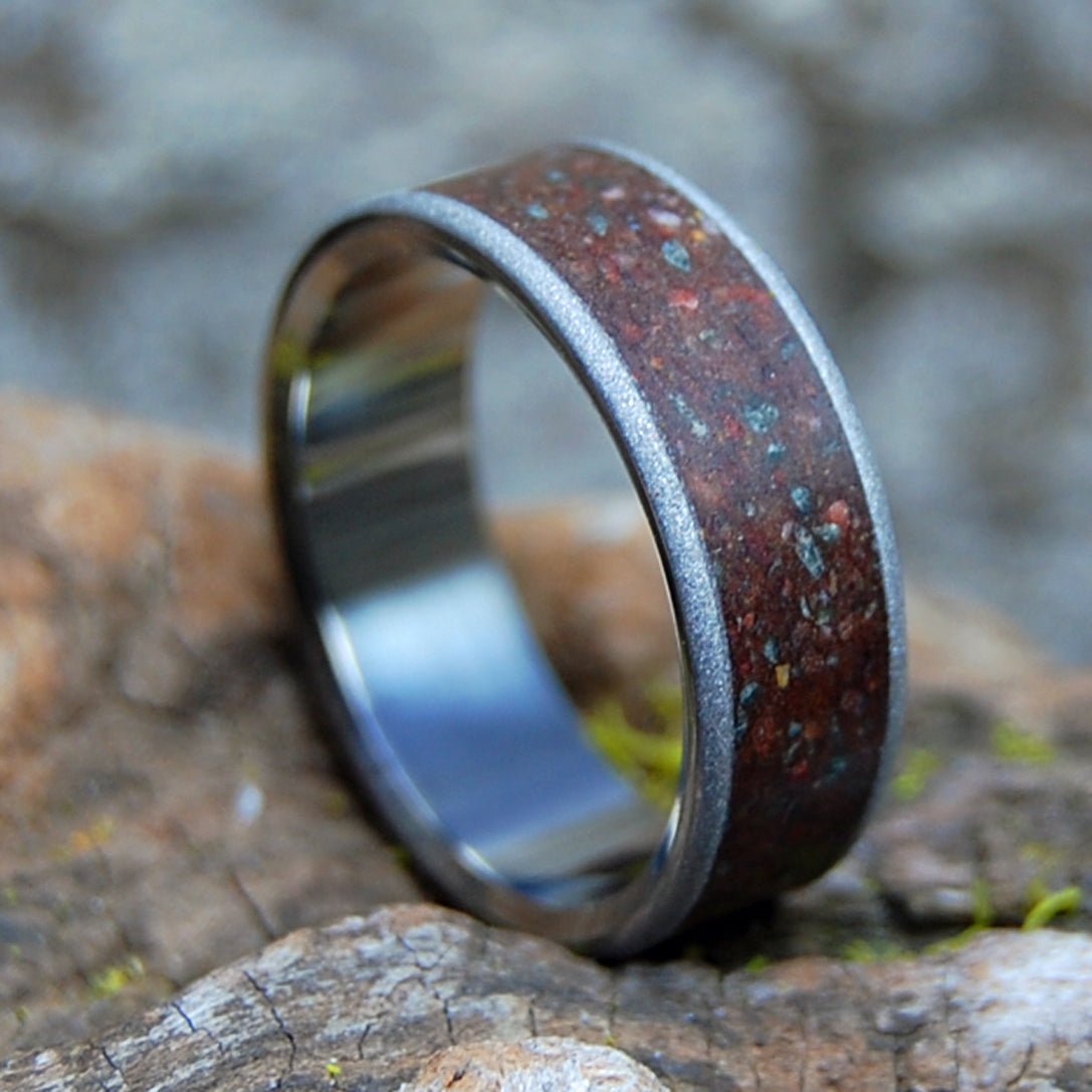 HOMESTEAD | Men's Crushed Montana and Glacier National Rock & Titanium Wedding Ring - Minter and Richter Designs