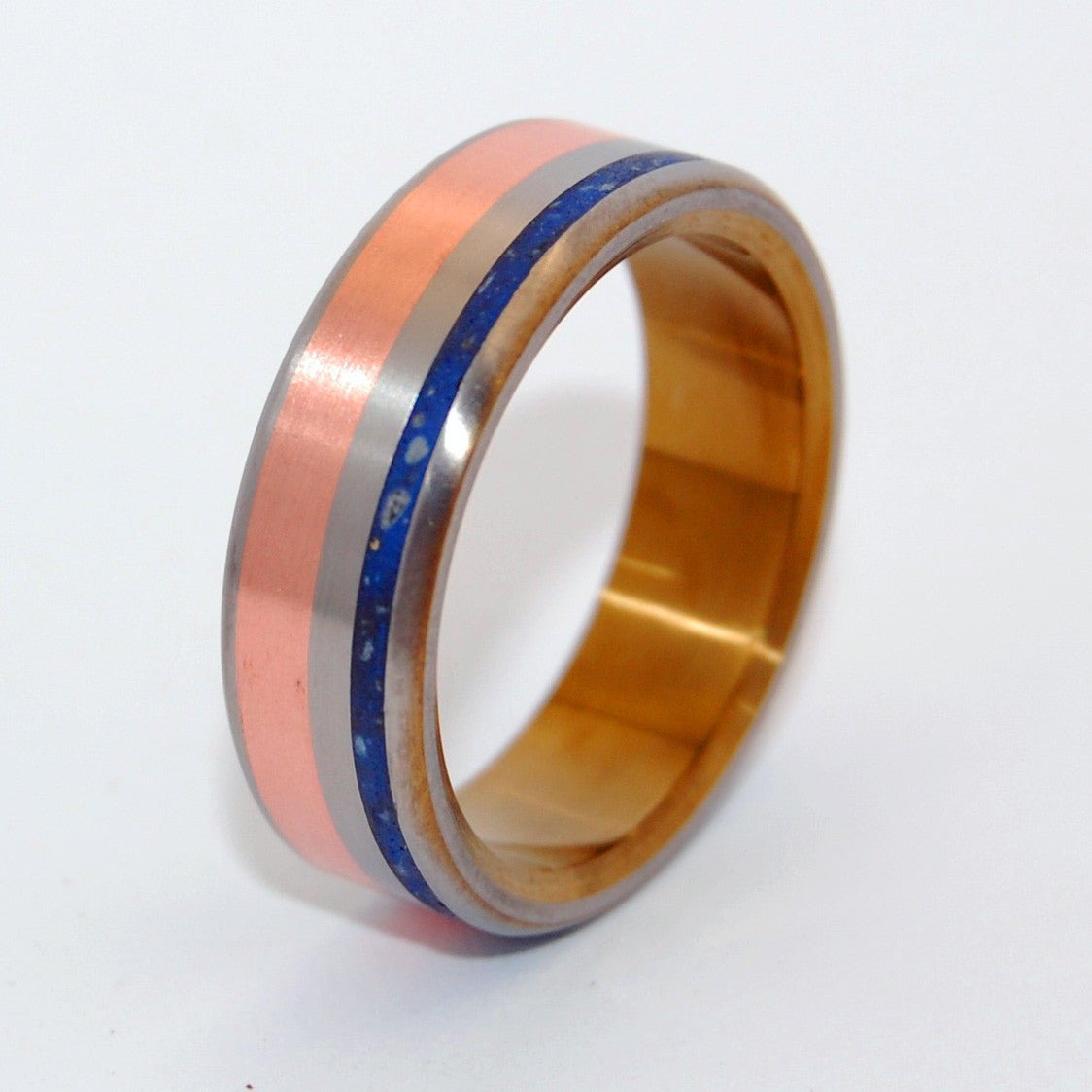 How We Love Satin | Men's Copper, Concrete & Titanium Wedding Ring - Minter and Richter Designs