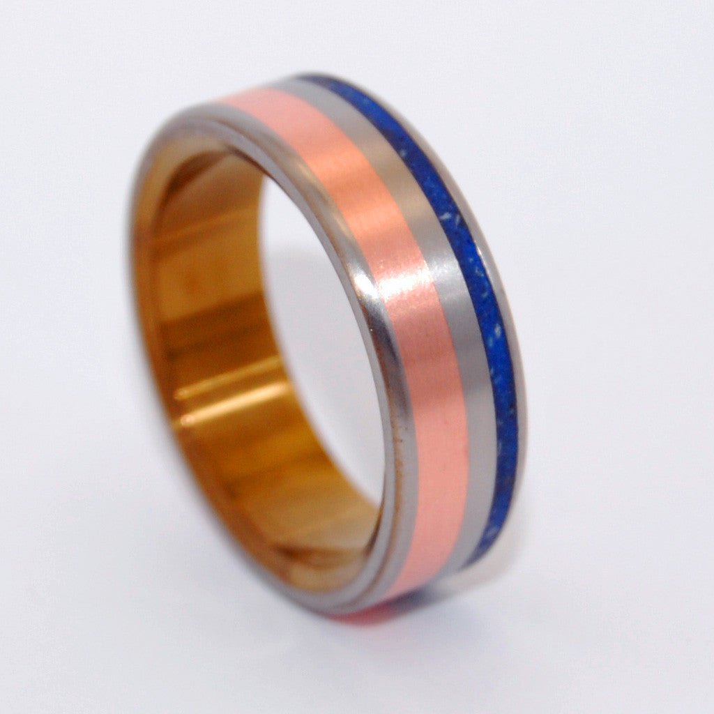 How We Love Satin | Men's Copper, Concrete & Titanium Wedding Ring - Minter and Richter Designs