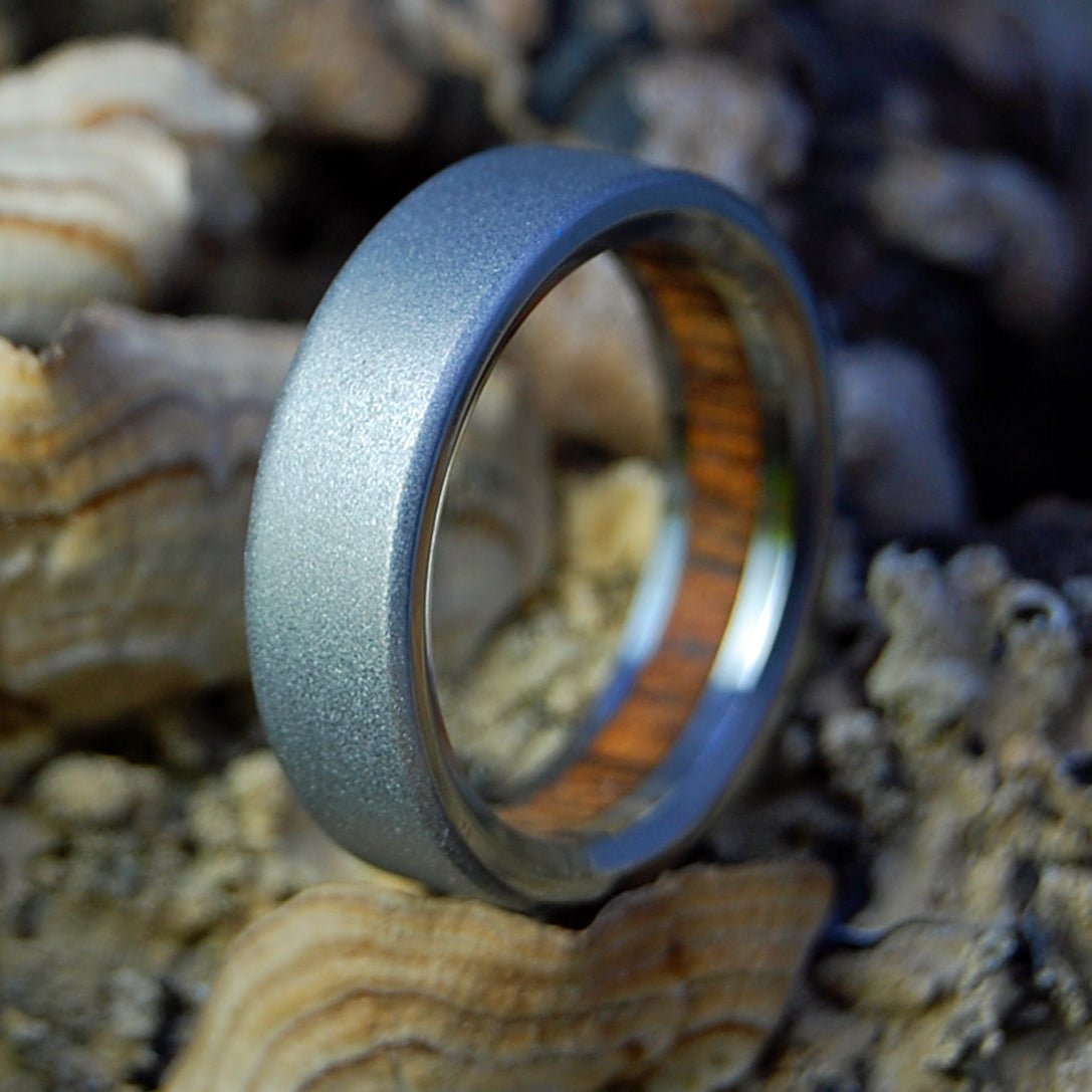 Humble Blasted Koa | Men's Koa Wood & Titanium Wedding Ring - Minter and Richter Designs