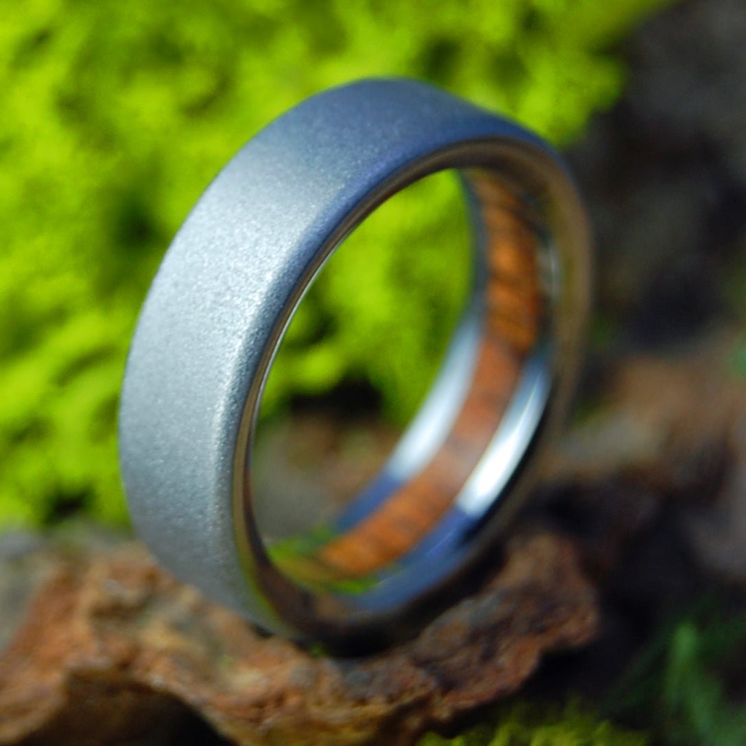 Humble Blasted Koa | Men's Koa Wood & Titanium Wedding Ring - Minter and Richter Designs