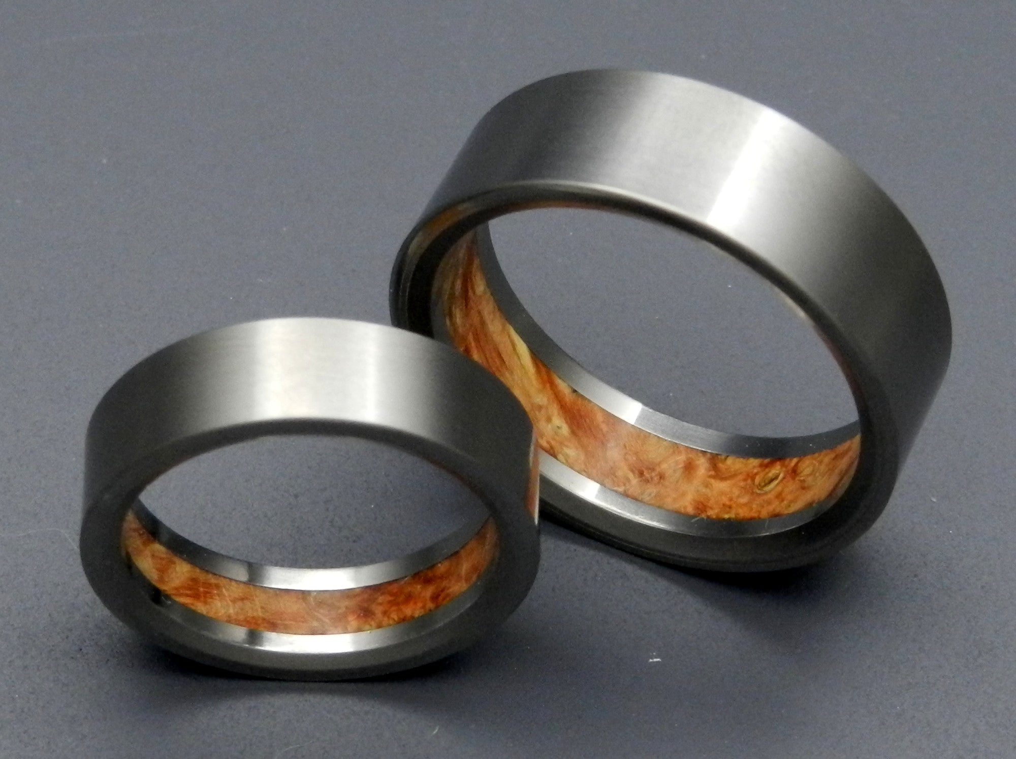 Humble Elder | Brown Box Elder Wood & Titanium - Unique Wedding Ring - Titanium Wedding Ring - Minter and Richter Designs