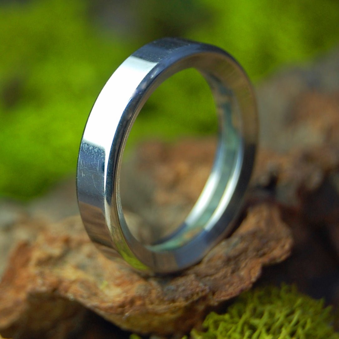 Humble Majesty Blue Box Elder | Size 5 At 4mm | Unique Wedding Band | - Minter and Richter Designs