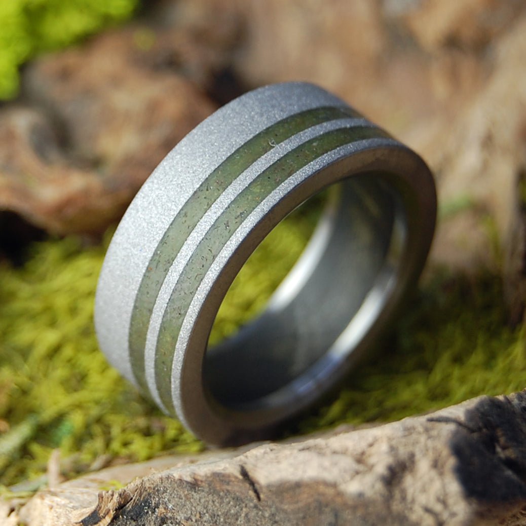 HUMBLE SAVAGE SOUL | Men's Box Elder Wood, Marijuana & Titanium Wedding Ring - Minter and Richter Designs
