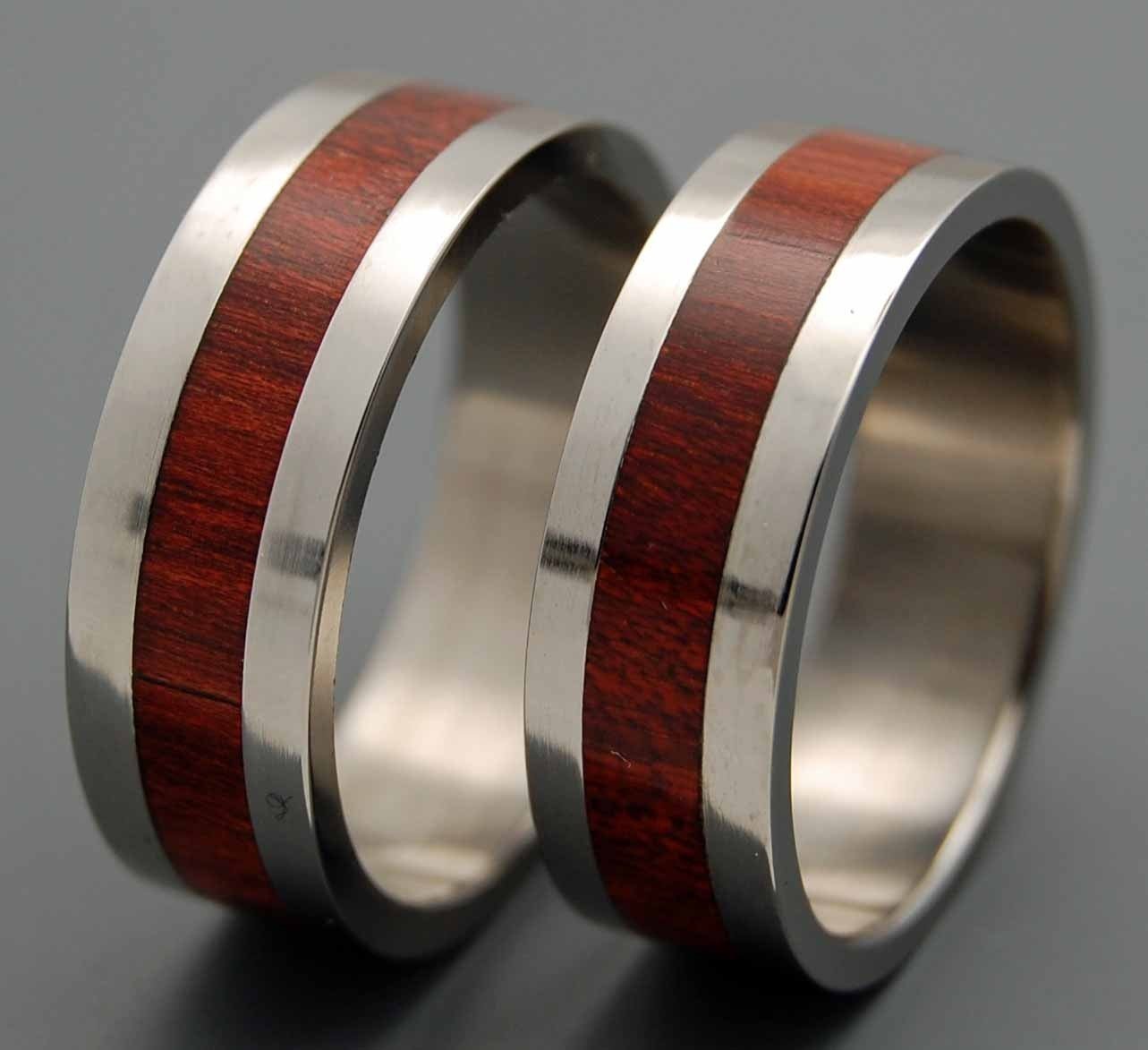 I Do | Bloodwood & Titanium - Unique Wooden Wedding Ring - Minter and Richter Designs