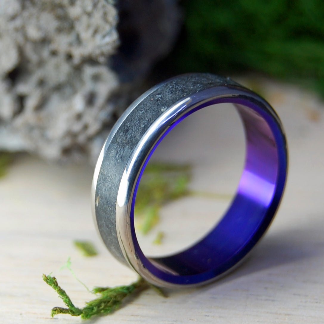 Icelandic Lava Blue Purple | Men's Icelandic Lava & Titanium Wedding Ring - Minter and Richter Designs