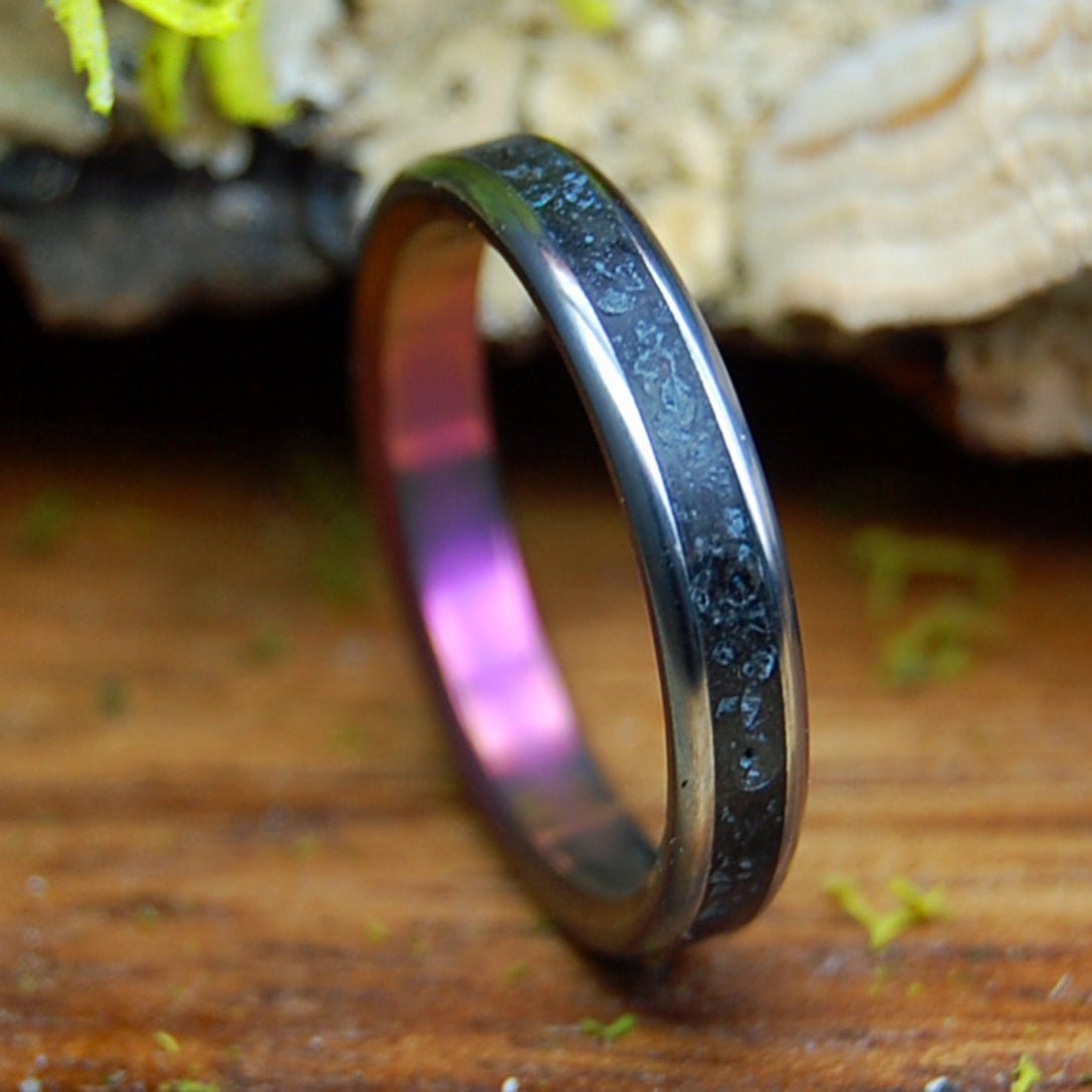 ICELANDIC LAVA PINK | Women's Lava, Beach Sand & Titanium Wedding Ring - Minter and Richter Designs