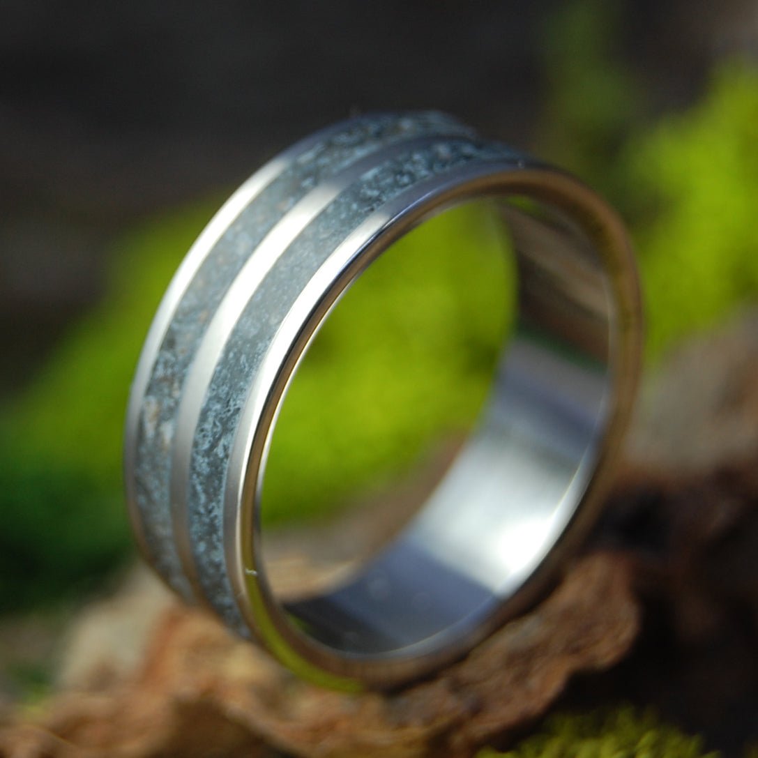 Icelandic Megalodon | Size 13.25 At 8mm | Shark Tooth and Icelandic Lava | Unique Wedding Band | On Sale - Minter and Richter Designs