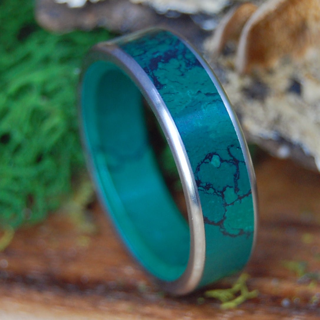 IMPERIAL GOD OF WOLVES | Men's Jade Stone & Titanium Wedding Ring - Minter and Richter Designs
