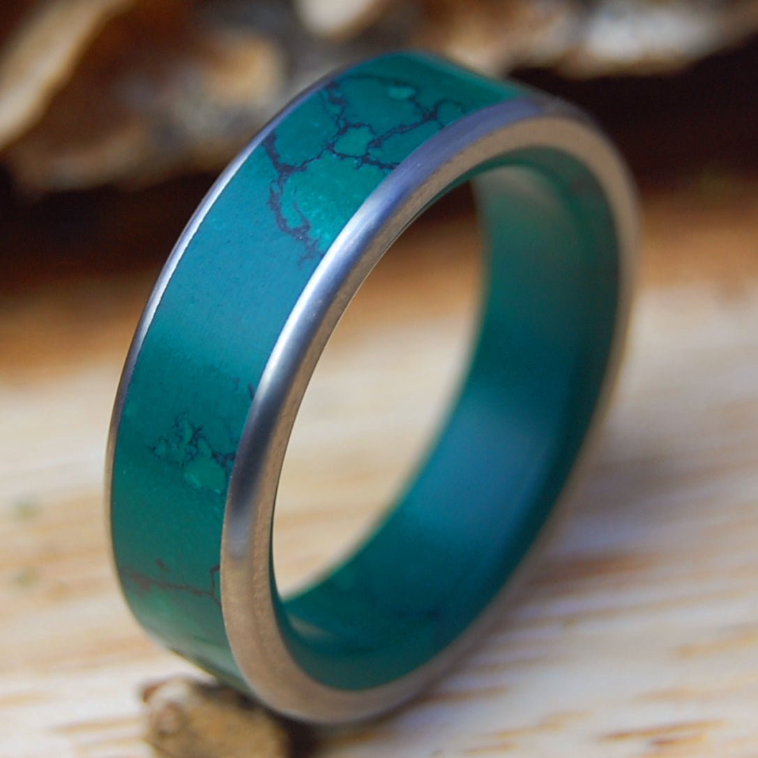 IMPERIAL GOD OF WOLVES | Men's Jade Stone & Titanium Wedding Ring - Minter and Richter Designs